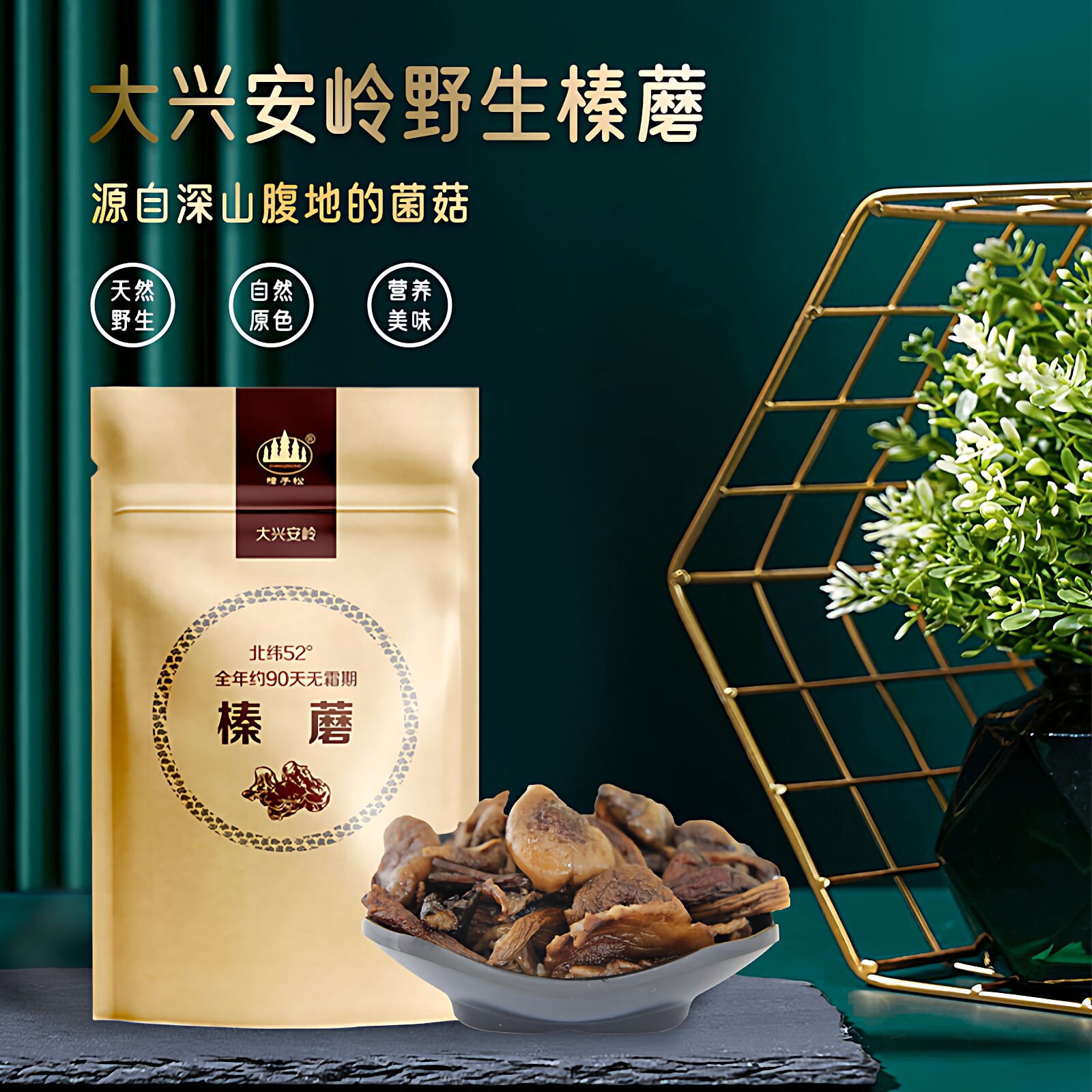 樟子松东北大兴安岭土特产级榛蘑山珍干货非野生小鸡炖菌菇类家用