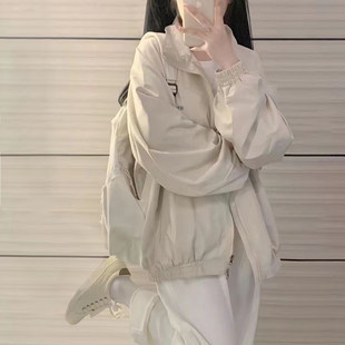 冲锋衣夹克上衣潮 学生宽松休闲百搭学生薄款 美式 风衣外套女春秋款