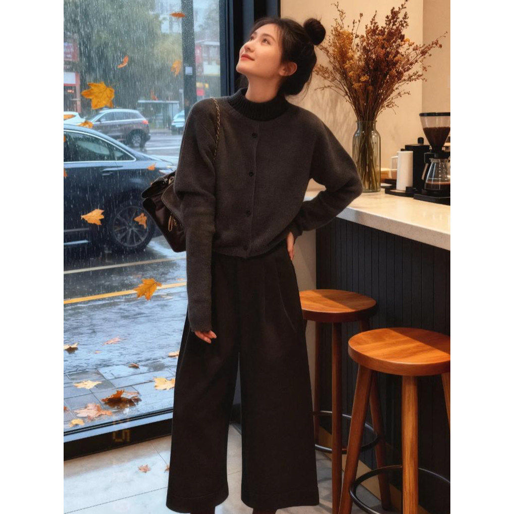 慵懒风超好看假两件针织开衫女春季2026年新款小个子洋派毛衣外套