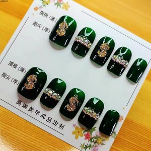 ins风穿戴甲中长款假指甲穿戴式美甲贴片可拆卸学生孕妇甲片成品