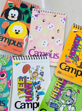 日本kokuyo国誉迪士尼限定奇妙对对碰A7上翻本Campus笔记本口袋本
