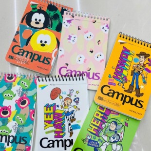 日本kokuyo国誉迪士尼限定奇妙对对碰A7上翻本Campus笔记本口袋本