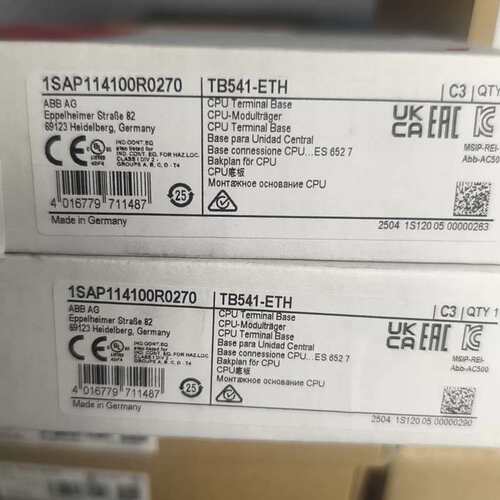 议价ABB TB541-ETH CPU底板，德国原装，型号1SA