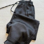 垂坠松弛感阔腿裤 女2025新款 子 黑色三醋酸梧桐裤 缎面水光感