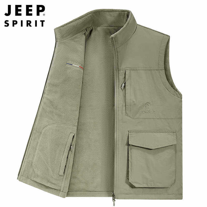 JEEP SPIRIT 双面穿薄款多口袋爸爸户外休闲宽松速干高档坎肩外套,男装,常规马甲,淘宝优惠券,粉丝福利购,淘宝优惠卷