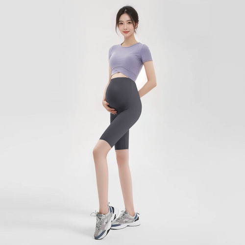 薄款孕妇瑜伽服套装五分裤