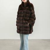 貂皮大衣紫貂外套水貂女士2026秋冬新款 大衣 显瘦百搭高端环保短款