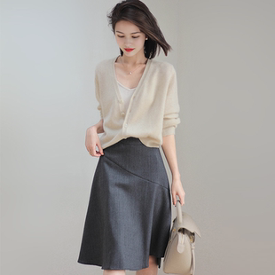 中裙高腰百搭西装 显瘦裙子法式 裙 半身裙女2026春夏季 今年流行爆款