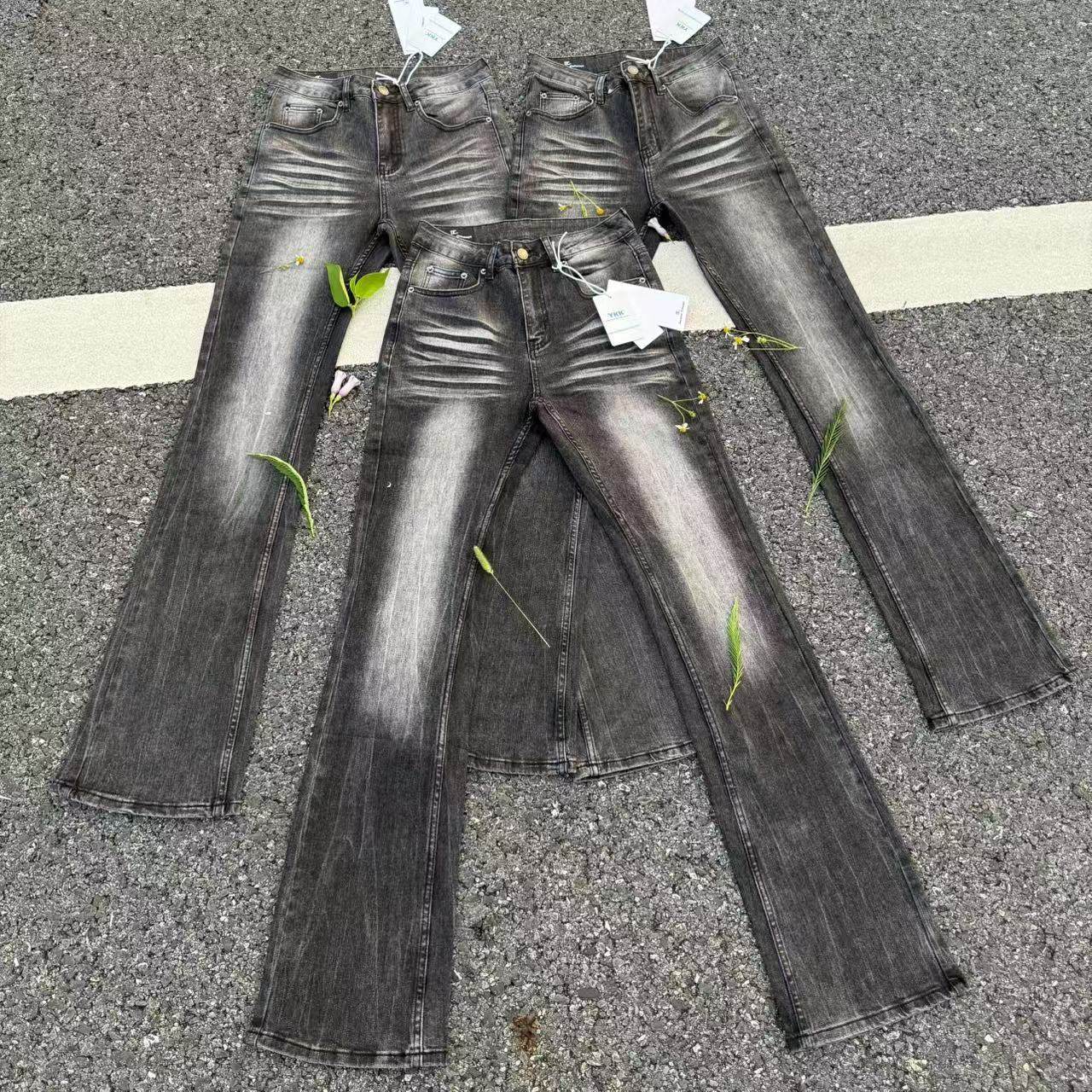 高版本DC复古黑竹节棉褪色闪电纹洗水做旧微喇微喇牛仔裤男女外贸,男装,牛仔裤,淘宝优惠券,粉丝福利购,淘宝优惠卷