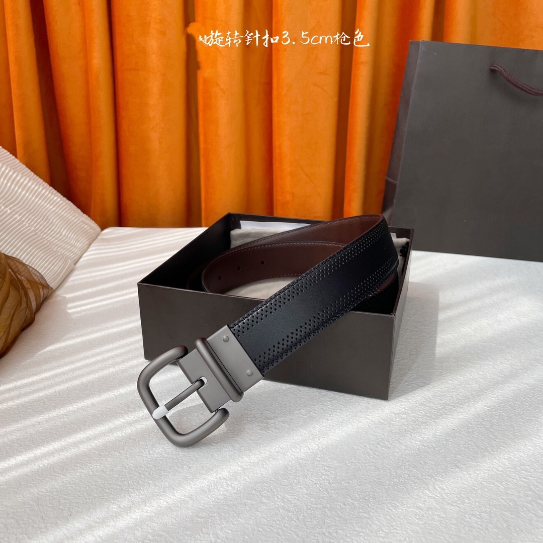 新款男士皮带真皮商务休闲裤腰带头层牛皮百搭真皮针扣经典礼品盒