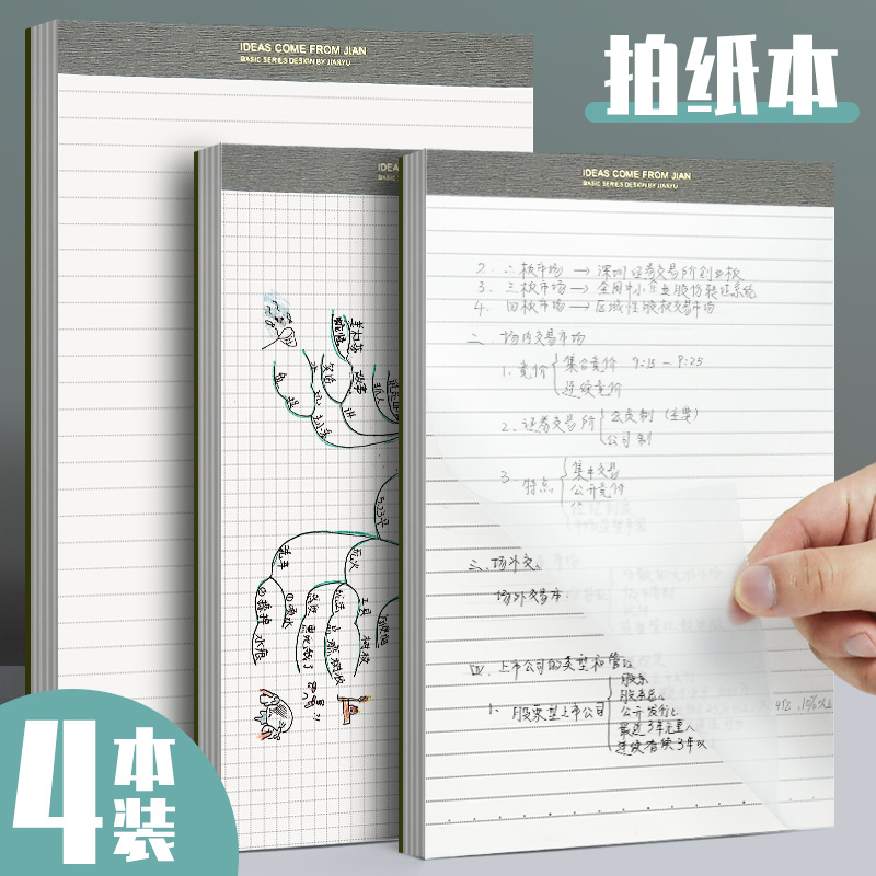草稿纸学生用可撕草稿本空白笔记本新款横线记事本方格纸便签本子