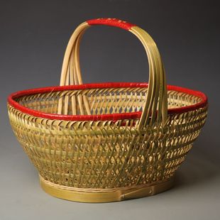 竹篮子手提篮竹编篮子采摘竹篮子菜篮子鸡蛋篮手工制品竹子提篮