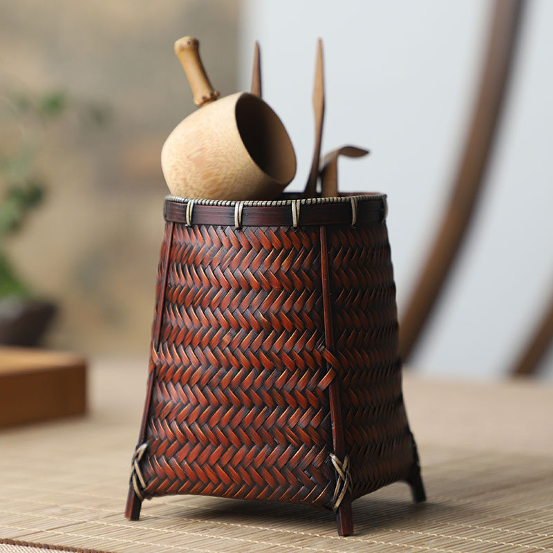 手工竹编笔筒 六君子茶筒 复古大漆收纳筒茶则茶针茶夹茶道零配件,餐饮具,茶道/零配,淘宝优惠券,粉丝福利购,淘宝优惠卷