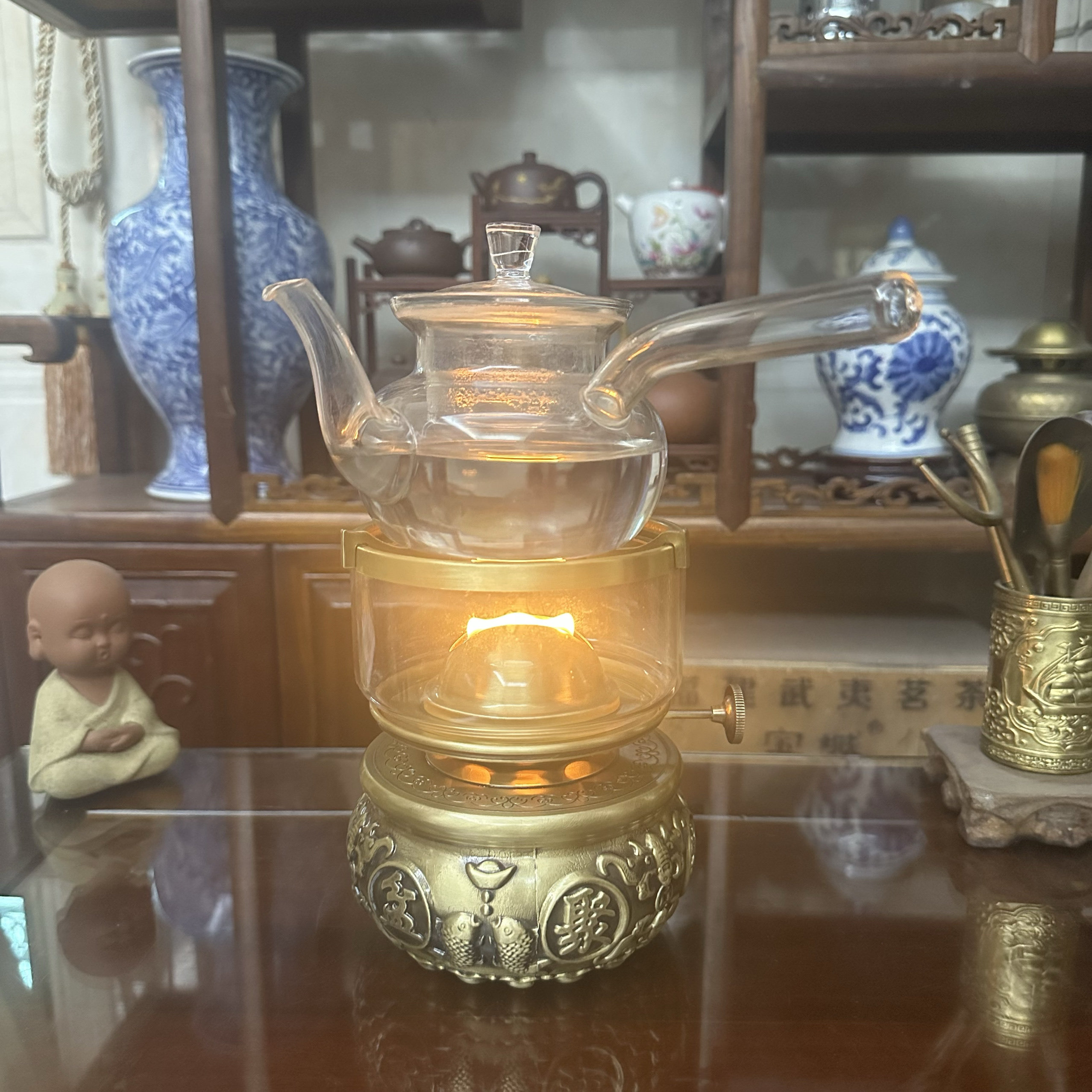 潮汕空气灯茶灯酥油灯煮水炉铜灯