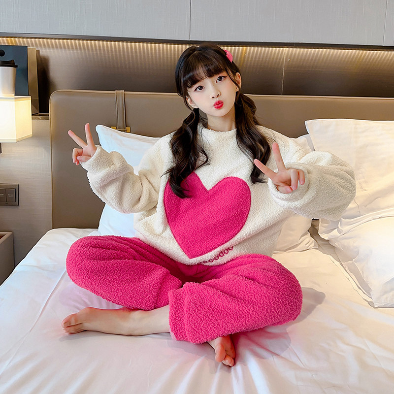女童睡衣秋冬季加厚法兰绒中大童儿童洋气开衫珊瑚绒家居服保暖潮,童装/婴儿装/亲子装,家居服套装,淘宝优惠券,粉丝福利购,淘宝优惠卷