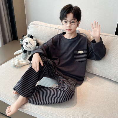 男童秋冬保暖德绒家居服睡衣套装