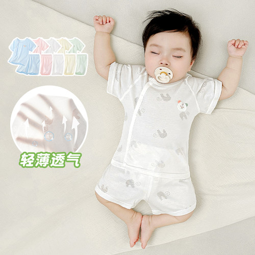 宝宝柔软亲肤薄款短袖套装夏季