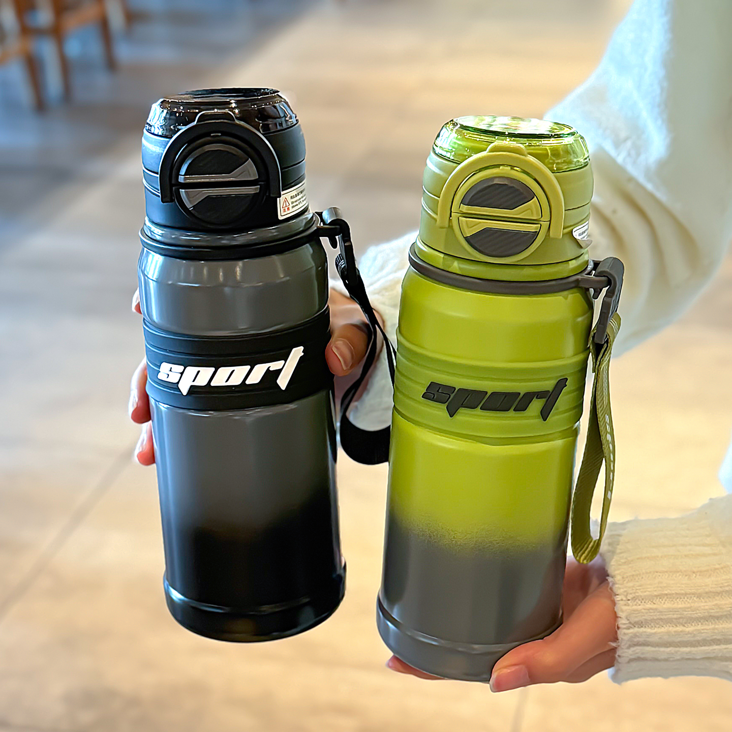 水杯保温男款吸管运动不锈钢大容量高颜值杯子儿童学生上学专用