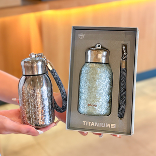 钛杯纯钛保温杯女士高颜值水杯小容量便携小巧精致高级感新款杯子