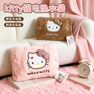 HelloKitty毛绒电热水袋充电防爆加厚款可爱凯蒂猫女生被窝暖手宝