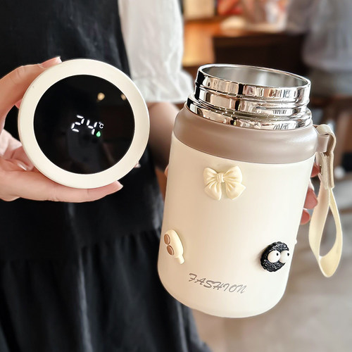 简约不锈钢保温茶水分离杯子