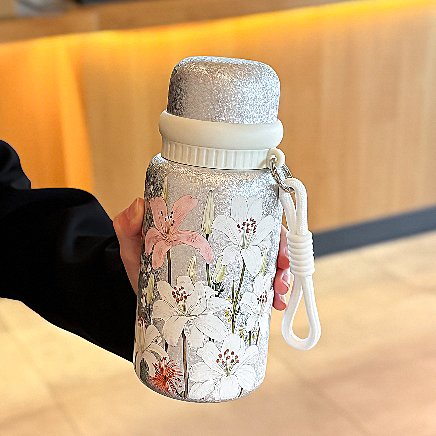 钛杯保温杯大容量女生带盖泡茶杯新款覆钛内胆水杯高颜值便携杯子