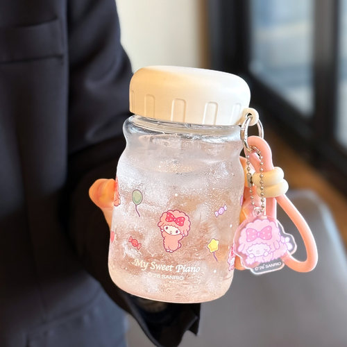 可爱卡通玻璃杯便携迷你口袋杯高硼硅耐高温直饮杯子女学生水杯