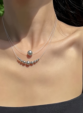 施家珍珠百搭轻奢项圈项链