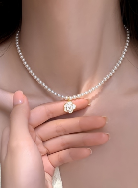 轻奢气质山茶花锁骨链