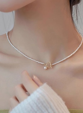 小米粒珍珠项链轻奢高级感