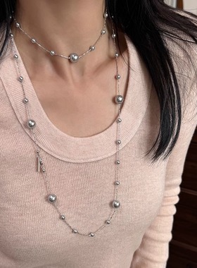 高级感多种戴法珍珠长款项链