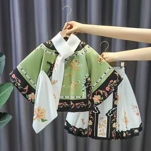 汉服女童古风长袖套装儿童国风唐装春秋款女孩洋气格格服演出服装