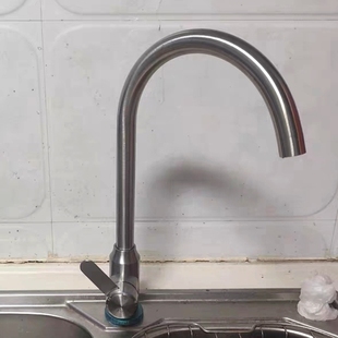 洗菜池304不锈钢防溅水洗衣池家用单冷洗手池可旋转洗菜盆二合一