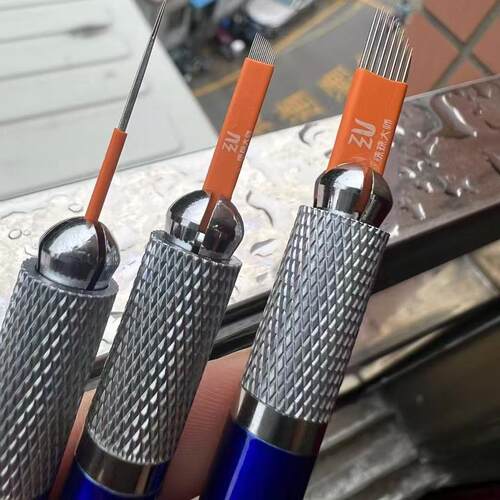 珠珠大师纹绣手工针片收口圆三双排弯弯绣3P针线条眉18针打雾针头