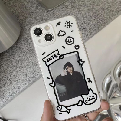 苹果16promax小众手机壳小米15pro软荣耀x50适用OPPOa58猫咪相框VIVOIQOOneo9创意华为P70一加ACE红米k60至尊