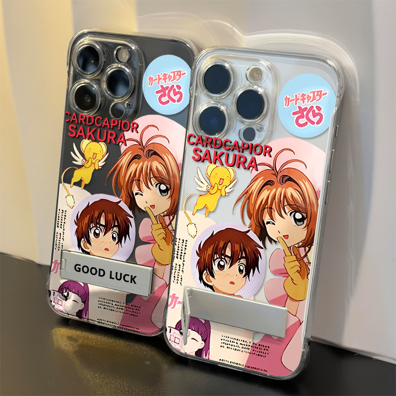 苹果13透明iPhone12高级感华为mate70百变小樱硬红米k80适用16pm无边框小米15Ultra超薄14promax手机壳带支架