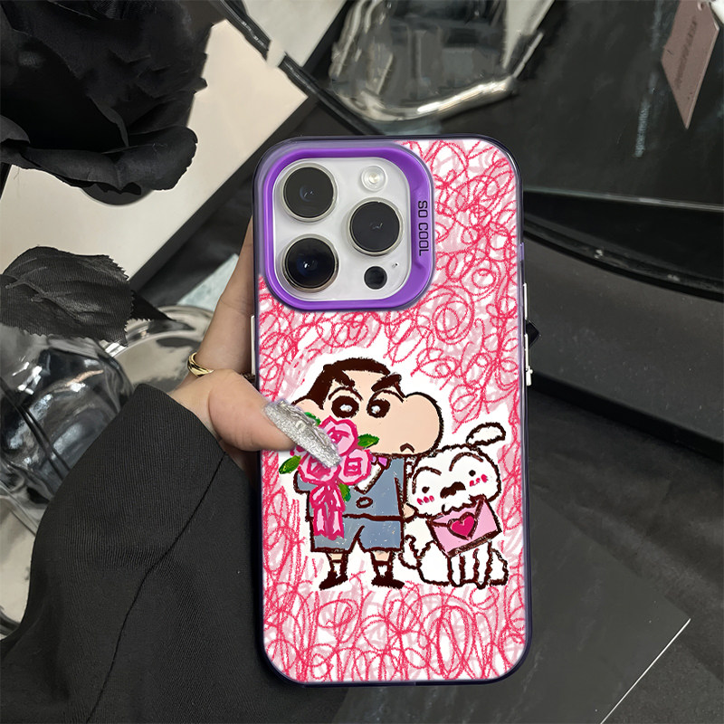 15Plus适用14涂鸦鲜花小新iPhone17可爱红米TURBO5彩银16ProMax手机壳硬苹果13小清新华为Mate80可爱VIVOx300