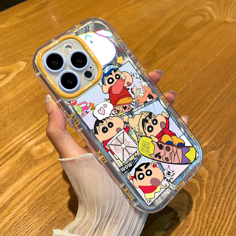 iPhone13可爱泡芙羽纱VIVOIQOO15至尊手机壳软小米17ProMax卡通苹果16plus适用OPPORENO14玩滑板小新荣耀x80i