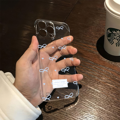 荣耀x50透明硬13爱心蝴蝶结手机壳带支架VIVOins风华为16promax苹果14无边框iPhone小米15超薄OPPO12适用女款