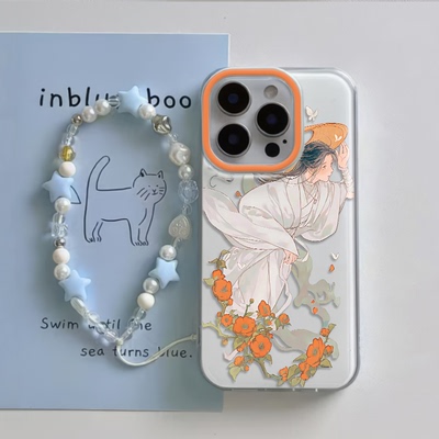 苹果15新款iPhone13创意适用硬14天官赐福16plus红米K70高颜值大孔手机壳带挂绳12ProMax文艺OPPOfindX8ultra