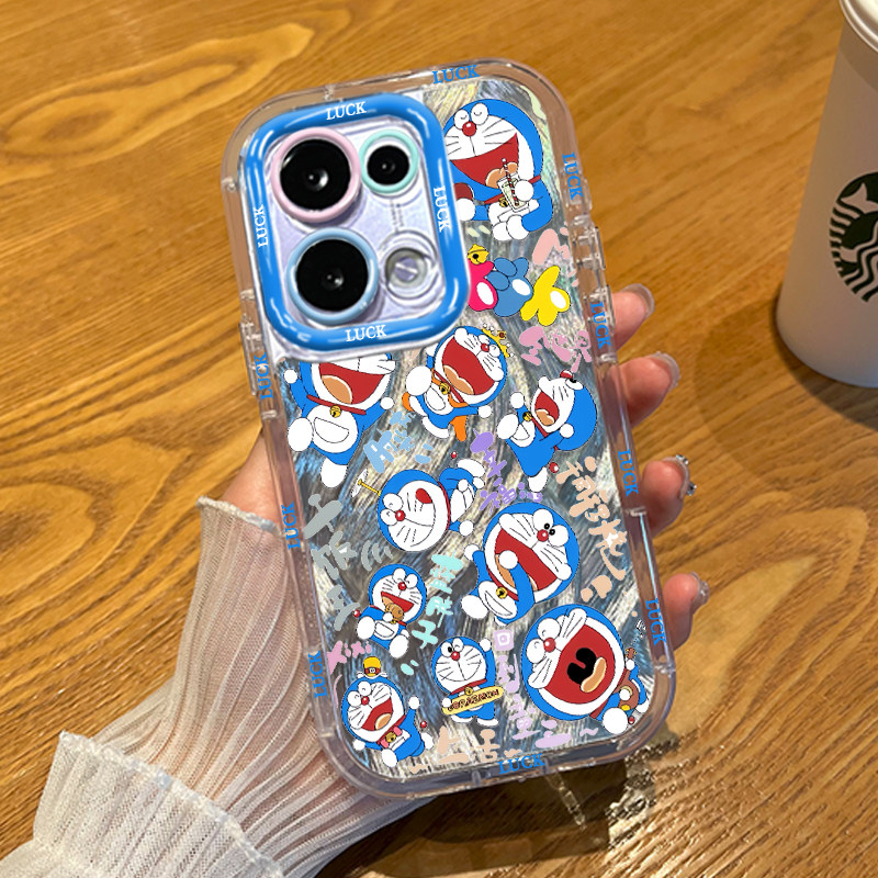 VIVOx300s可爱iPhone13泡芙羽纱红米NOTE15手机壳软小米17ProMax苹果16plus适用14开心哆啦A梦卡通荣耀POWER2