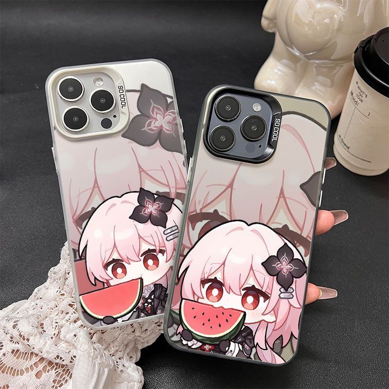 彩银苹果15适用14Plus吃西瓜三月七13ProMax卡通iPhone16pm可爱红米TURBO5手机壳硬17air高颜值VIVOx300Ultra