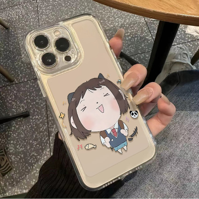 VIVOIQOO15可爱苹果17软一加13T适用14PLUS透明iPhone12手机壳16ProMax情侣跃动青春女孩一加ACE5卡通红米K90