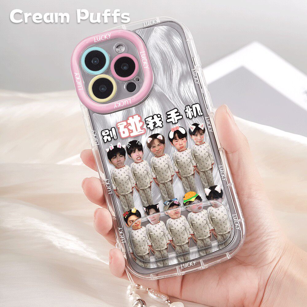 iPhone17趣味12镜子支架苹果14睡衣十个勤天手机壳软13羽纱泡芙x200s适用15plus带挂绳16ProMax可爱IQOONEO11