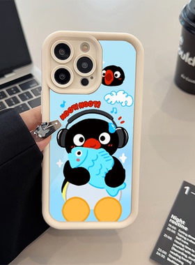 苹果17手机壳软16plus适用iPhone1413糖果1512ProMax雪地抱鱼pingu企鹅卡通荣耀x50pro可爱华为麦芒40红米k80