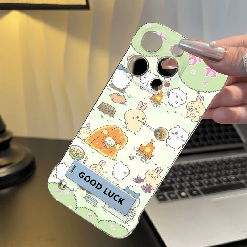 高级感适用iPhone16吉伊卡哇12ProMax可爱手机壳带支架13荣耀X60GT透明超薄苹果15卡通14无边框硬OPPOFINDX8S