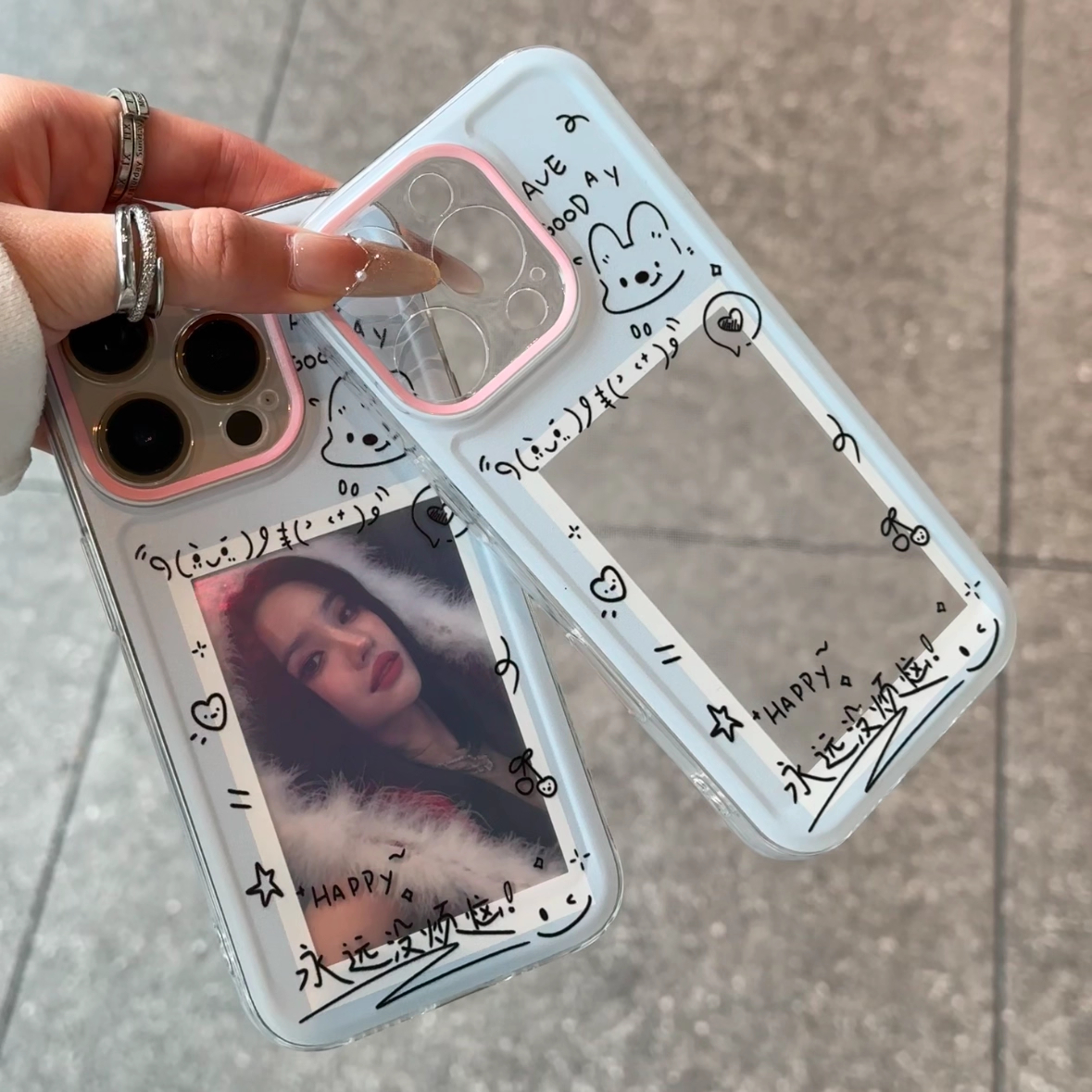 苹果17韩风相框13ProMax荣耀MAGIC8创意手机壳16PLUS透明OPPOReno14软iPhone15适用ins风VIVOy500华为畅享60X