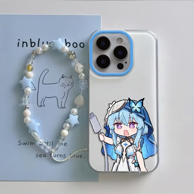 华为MATE8Q版守岸人蓝发iPhone17P适用16E带挂绳一加13T手机壳硬苹果14plus大孔15ProMax少女心荣耀POWER动漫