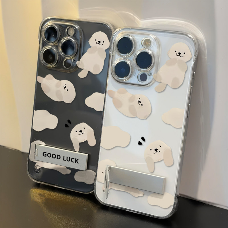 小米15透明14plus手机壳带支架苹果13高级感12ProMax适用硬OPPOFindx8可爱海獭iPhone16超薄荣耀MAGIC6无边框