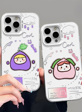 蛋仔果宝特攻FINDX8适用iPhone13手机壳卡通16ProMax彩银可爱华为NOVA14ULTRA硬小米15SPRO苹果12创意VIVOS30